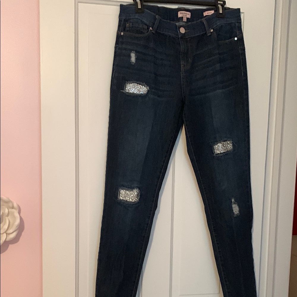 Dark Blue Distressed Women's Jeans